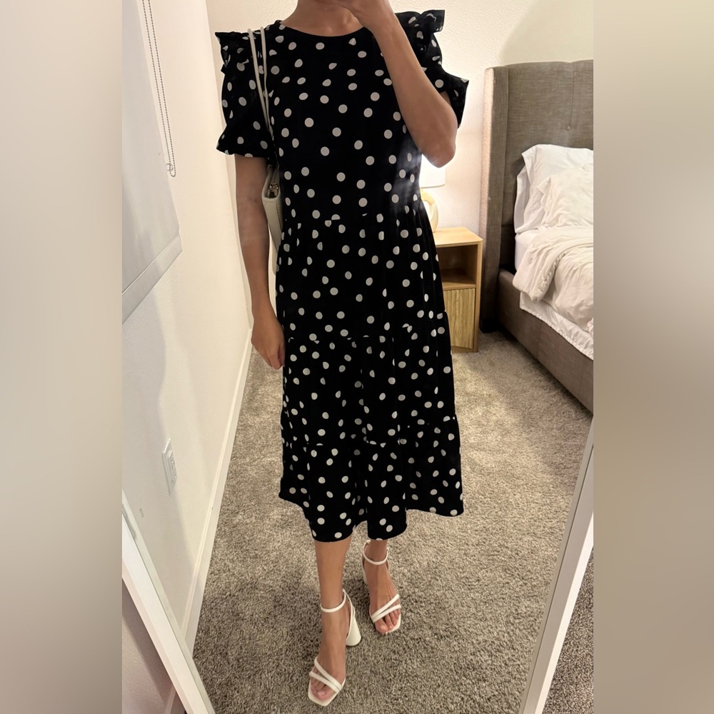 H&M Black and White Polka Dot Maxi Dress